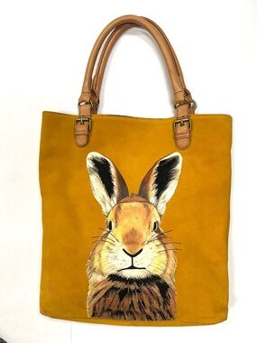 ANTHROPOLOGIE MRS ALBRIGHT SUEDE LEATHER RARE RABBIT TOTE $200